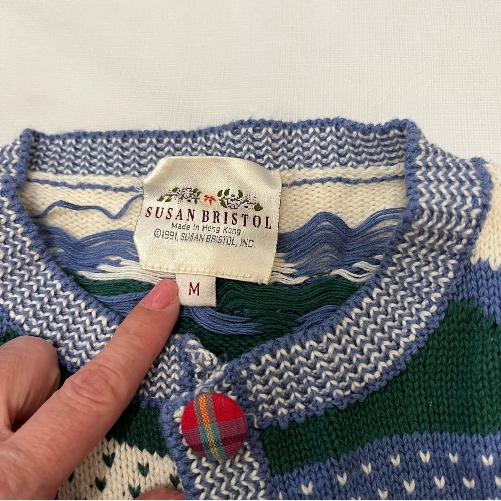 Vintage Susan Bristol Country House Sweater Cardigan 90’s Cottagecore - Picture 4 of 11
